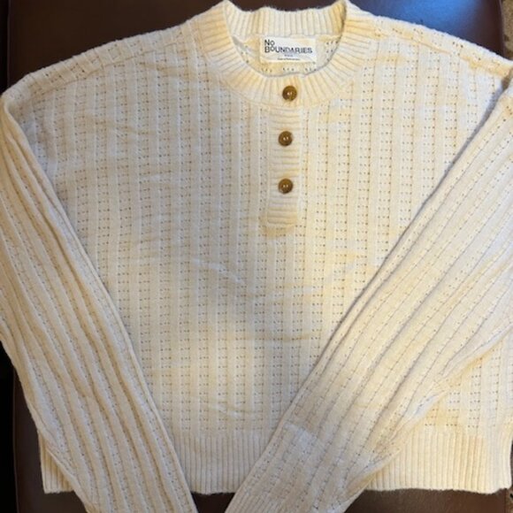 Misses Drop Shoulder Henley Sweater - Size M (8-10) - Picture 1 of 4